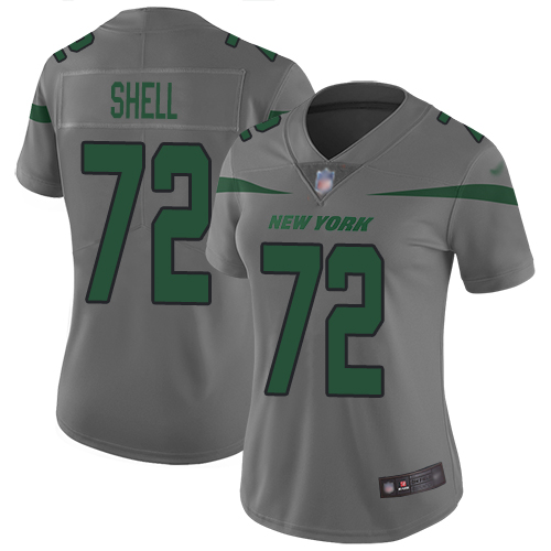 New York Jets Limited Gray Women Brandon Shell Jersey NFL Football #72 Inverted Legend